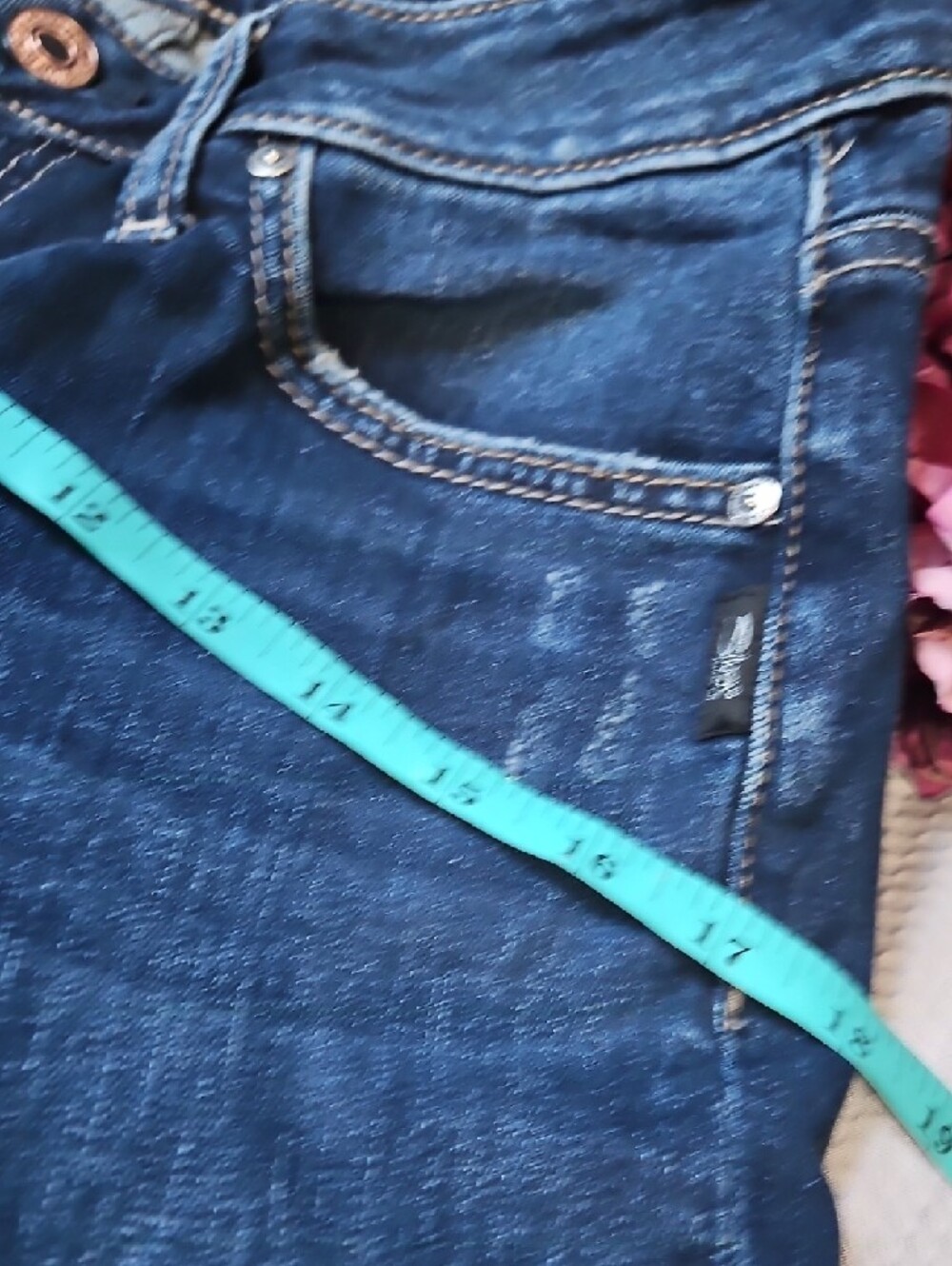 Silver Jeans Dark Blue Skinny Jeans with Distressed Pocket Boyfriend 26/29 EUC - Picture 10 of 14